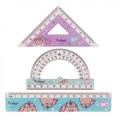 Набір лінійок Yes (3 предмети) Pusheen, лінійка 15 см 370675