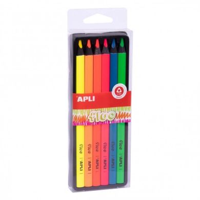 Набор карандашей Флуо, 6 цветов APLI Kids 18060