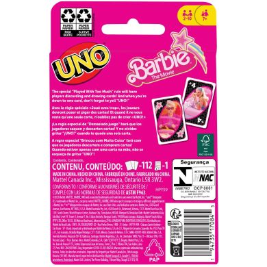 Настільна гра UNO Barbie Барбі у кіно HPY59