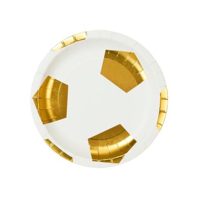 Одноразові паперові тарілки Talking Tables Party Champions білі з золотим 12 шт. CHAMP-PLATE-SML