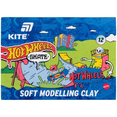 Пластилін восковий, 12 кольорів, 240 г. Hot Wheels-2 Kite HW25-1086-2
