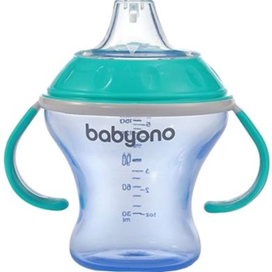 Поїлка непроливайка з м'яким носиком, 180мл (3+) (М'ятний) Natural nursing BabyOno 1456/01, М'ятний