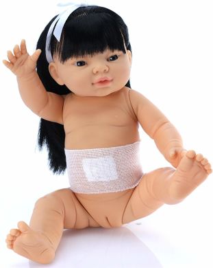 Пупс с анатомическими признаками длинные волосы азиатка The Doll Factory Babylin 38 см 07.63808L