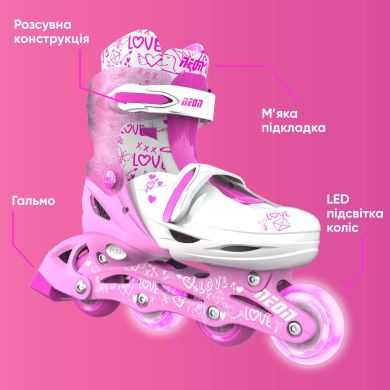 Роликові ковзани Neon Inline, розмір 34-37, рожевий NT08P4