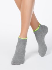 Шкарпетки бавовняні жіночі ACTIVE декор. резинка, р. 23, сірий, 12С-32СП