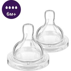 Соска Philips силиконовая Антиколик, 6 мес+, 2 шт, быстрый поток Avent SCY764/02