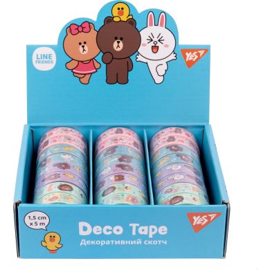 Стрічка паперова самоклеюча Line Friends, 1,5cм*5м YES 742880
