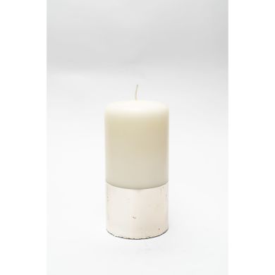 Свеча цилиндрическая 150x70 белый/серебрянный металлик Candele Firenze PL150070B97C 8026159040119