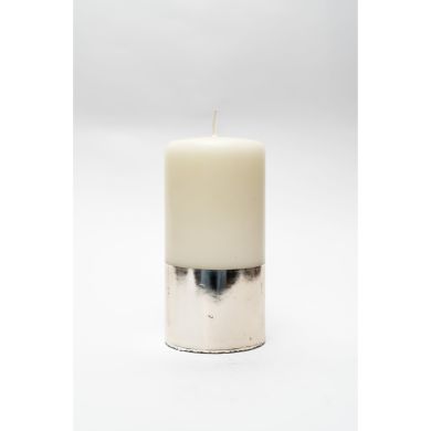 Свеча цилиндрическая 150x70 белый/серебрянный металлик Candele Firenze PL150070B97C 8026159040119