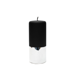 Воскова свічка Candele Firenze циліндрична чорний вельвет і срібний металік 15х7 PL150070MM03
