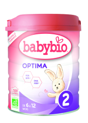 Дитяча суха молочна суміш BabyBio Optima-2 від 6 до 12 міс 800 г 58032 3288131580326