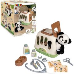 Игровой набор Переноска для ухода за животными с пандой, 10 аксесс., 25х19х20 см SMOBY 340303