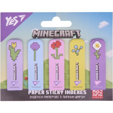 Индексы бумажные Yes Minecraft Spring, 55*22мм, 100 шт (5x20) 170439