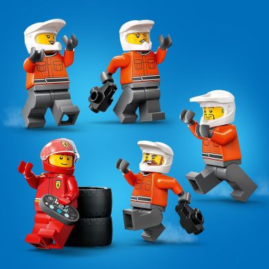 Конструктор Пит-стоп и пит-экипаж F1 с болидом Ferrari LEGO City 60443