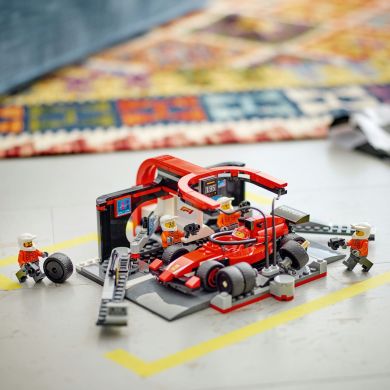 Конструктор Пит-стоп и пит-экипаж F1 с болидом Ferrari LEGO City 60443