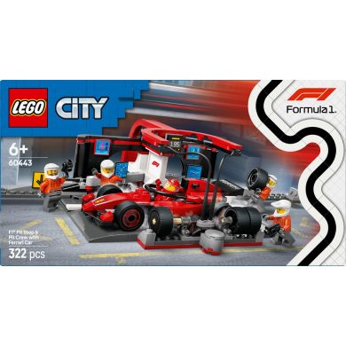 Конструктор Пит-стоп и пит-экипаж F1 с болидом Ferrari LEGO City 60443
