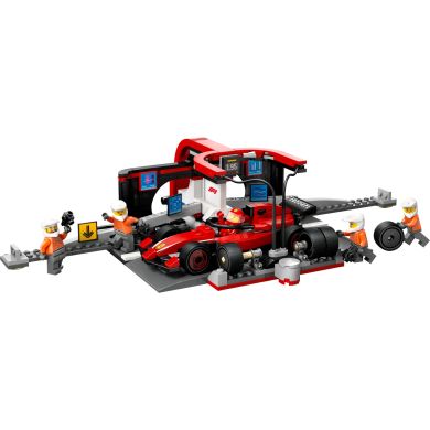 Конструктор Пит-стоп и пит-экипаж F1 с болидом Ferrari LEGO City 60443