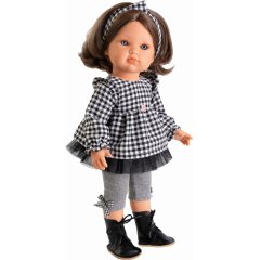 Лялька Белла у сукні в клетинку для шоппінга, 45 см, Antonio Juan (Антоніо Хуан) 28224