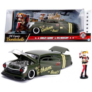 Машина металлическая Jada Харли Квин Mercury 1951 + фигурка 1:24 253255005
