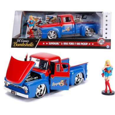 Машина металева Jada &laquo;Комікси DC. Супердівчина&raquo; Форд F-100 (1956) з фігуркою, масштаб 1:24, 8+253255008