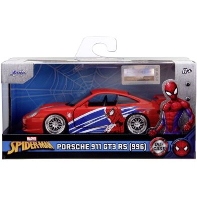 Машина металева Jada Марвел. Людина-Павук Порше 911 GT3 RS (996), масш. 1:32, 8+ 253222020
