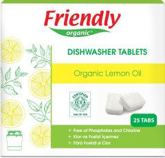Органічні таблетки для миття посуду в посудомийній машині Friendly Organic лимон 25 таблеток FR1864 8680088181864