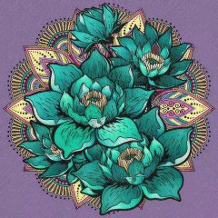 Набор для росписи-антистресс Strateg Цветок лотоса с мандалой размером 30х30 см JCEE36810