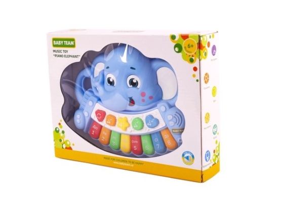 Пианино музыкальное Baby Team Слоник 8630, Голубой