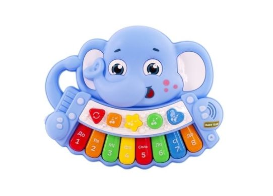 Пианино музыкальное Baby Team Слоник 8630, Голубой