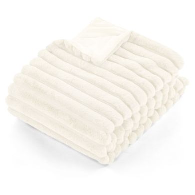 Плед з хутра кролика у смужку 130&times;170 см, айворі Tiseco 3524IVORY