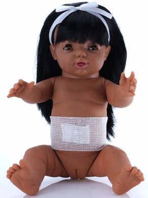Пупс с анатомическими признаками длинные волосы девочка The Doll Factory Babylin 38 см 07.61808L