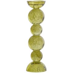 Свічник &Oslash;9,5x34 см ITINGA, скло, бульбашкове, оливково-зелене Light&Living 6074081