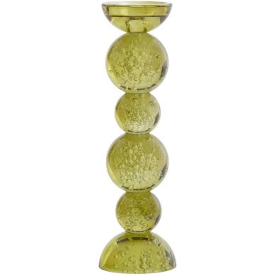 Подсвечник &Oslash;9,5x34 см ITINGA, стекло, пузырьковое, оливково-зеленое Light&Living 6074081