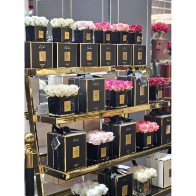 Аромат для приміщення 4 ТРОЯНД COUTURE Блідно-рожеві в чорному склі Cote noire SVB406