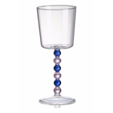 Collier Набор 2 бокала, прозрачное стекло, розовый/синий стебель, h 20 см IVV 8898.1