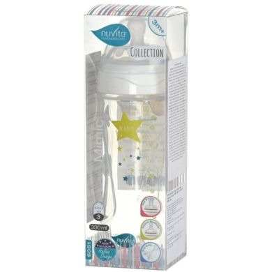 Дитяча антиколькова пляшечка Nuvita Mimic Collection 330 мл біла NV6051, Білий