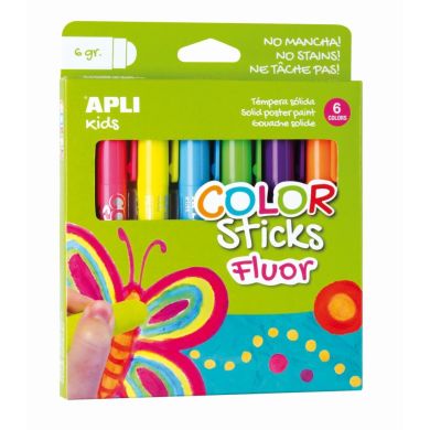 Кольорові фломастери флуоресцентні 6 г (6 шт) APLI Kids 14404