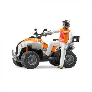 Квадроцикл игрушечный Bruder с водителем мужчиной оранжевый в ассортименте 63000