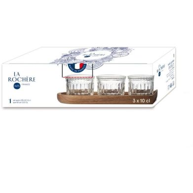 Набір для закусок La Rochere DELICE (таця, 3 склян.*100 мл), 643801