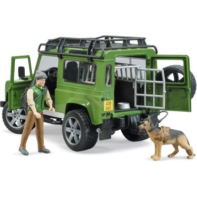Набор игрушечный автомобиль Land Rover Defender с фигуркой лесника и собаки Bruder 02587