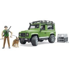 Набор игрушечный автомобиль Land Rover Defender с фигуркой лесника и собаки Bruder 02587