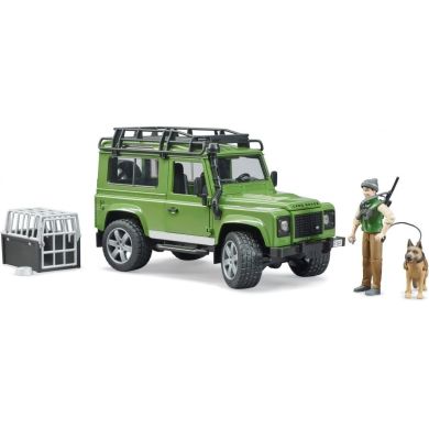 Набор игрушечный автомобиль Land Rover Defender с фигуркой лесника и собаки Bruder 02587