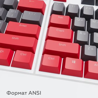 Набір кейкапів DARK PROJECT PBT KS-42 ENG/UA/RU червоно-сірі DP-KS-0042