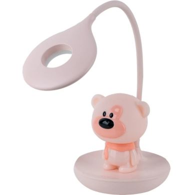 Настольная лампа LED с аккумулятором Медведь, розовый Kite K24-492-2-2, Розовый