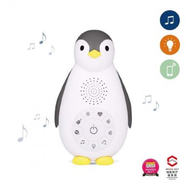 Нічник і музичний бокс Zazu Zoe Пінгвін Сірий ZA-ZOE-01, Сірий
