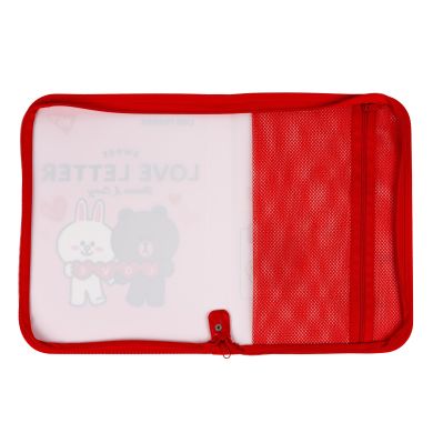Папка факультативная A4 пласт на молнии Line Friends с внутрь карманом YES 492108