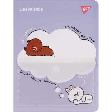 Папка з 20 файлами YES A4 Line Friends з фронтальною кишенею 492102