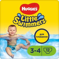 Подгузники-трусики для плавания Huggies Little Swimmers Small размер 3-4 7-15 кг 12 шт 2961061 36000183399, 12
