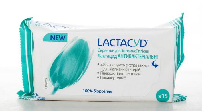 Салфетки для интимной гигиены Lactacyd антибактериальные 15 шт 5000008227 5391520945632