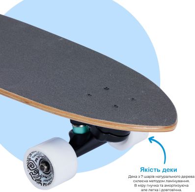 Скейтборд Yvolution Fishtail Cruiser 76см, синий YS48B2